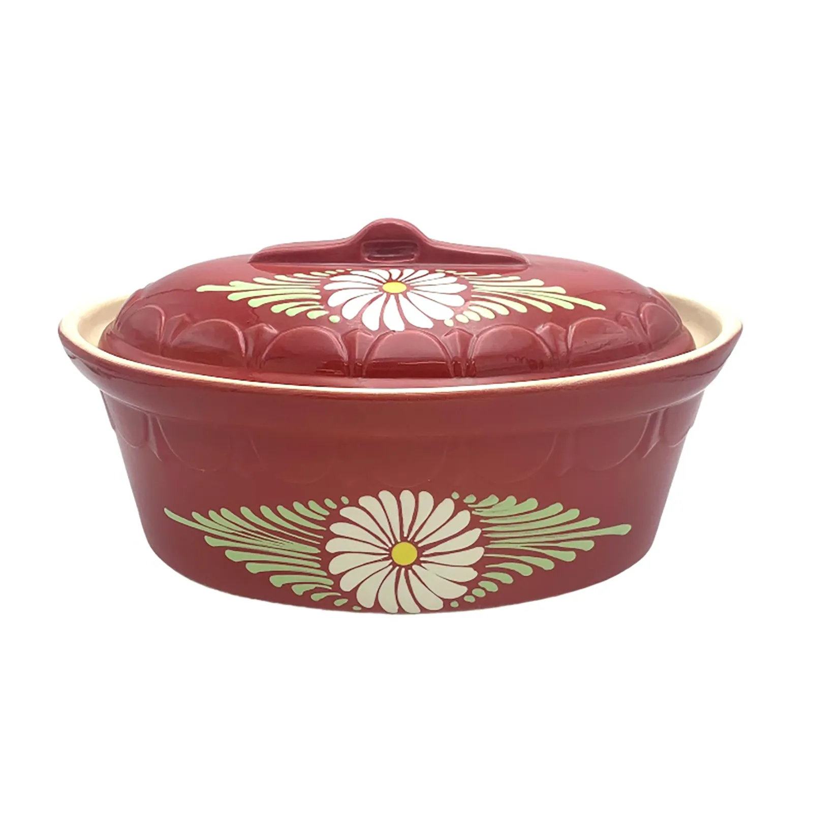 Terrine ovale cerise marguerite – Image 3