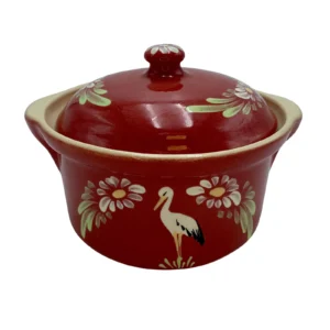 Marmite ronde cerise cigogne