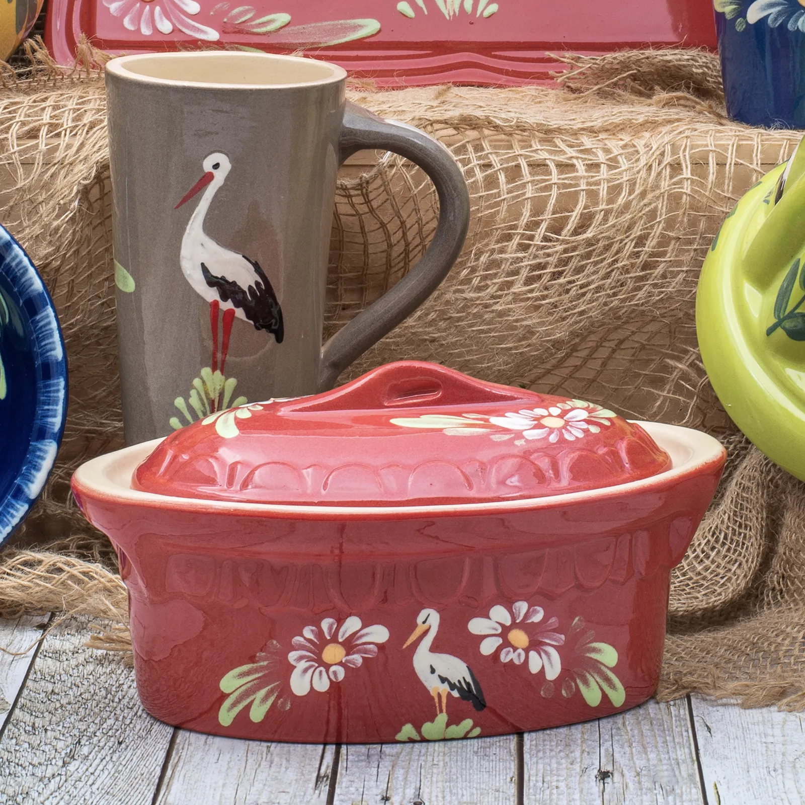 Terrine ovale cerise cigogne – Image 2