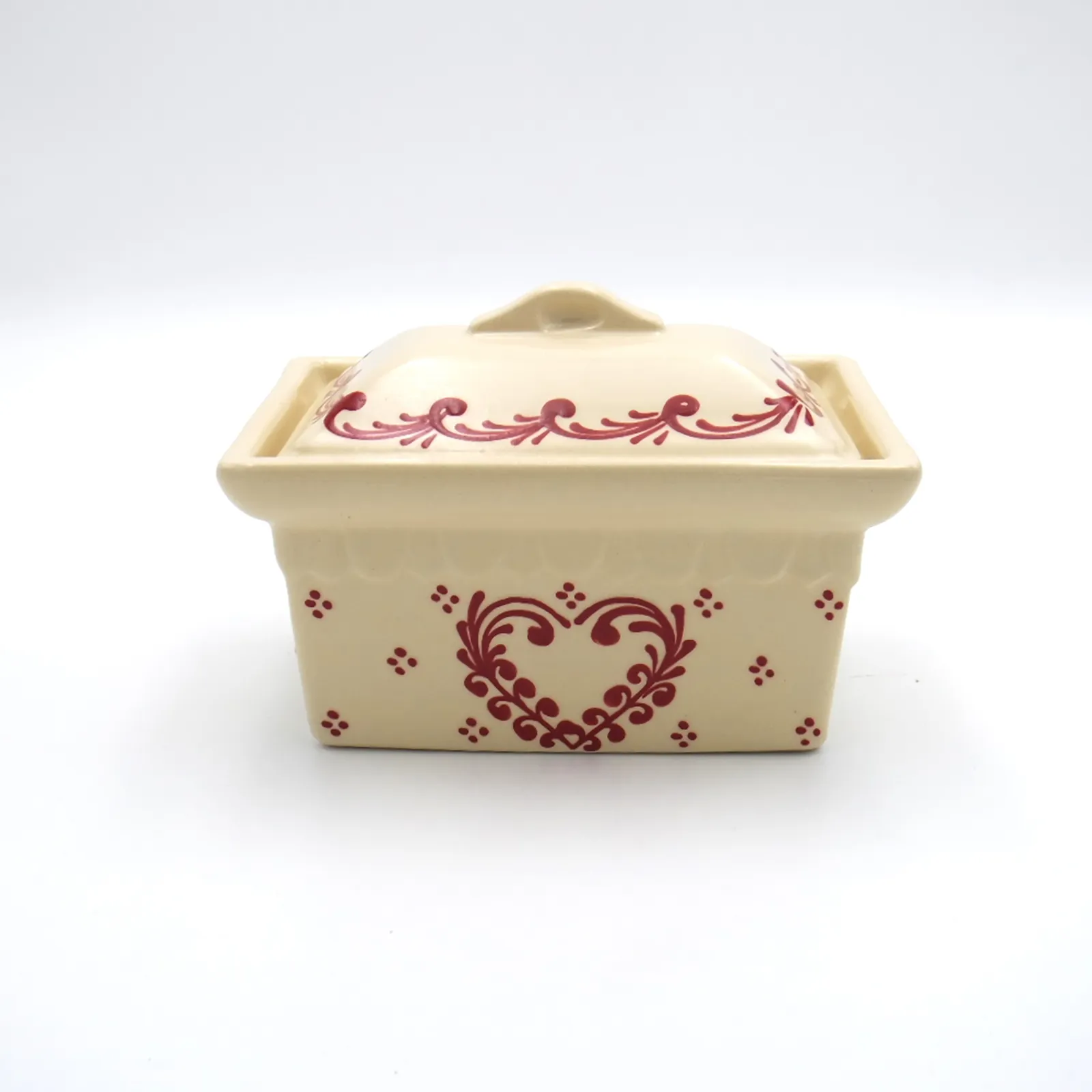 Terrine rectangulaire nature cœur frise