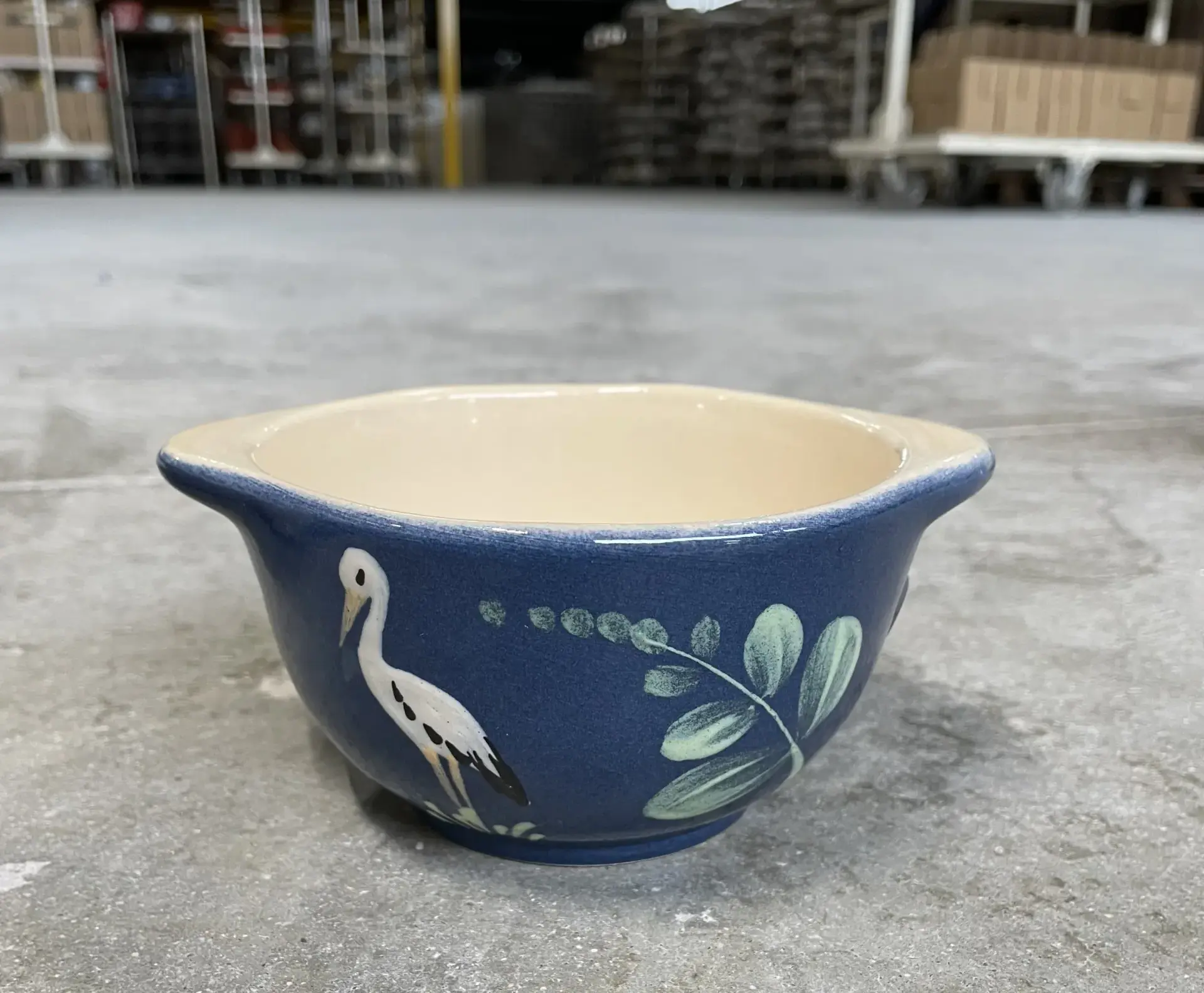 Bol à oreilles bleu jean cigogne
