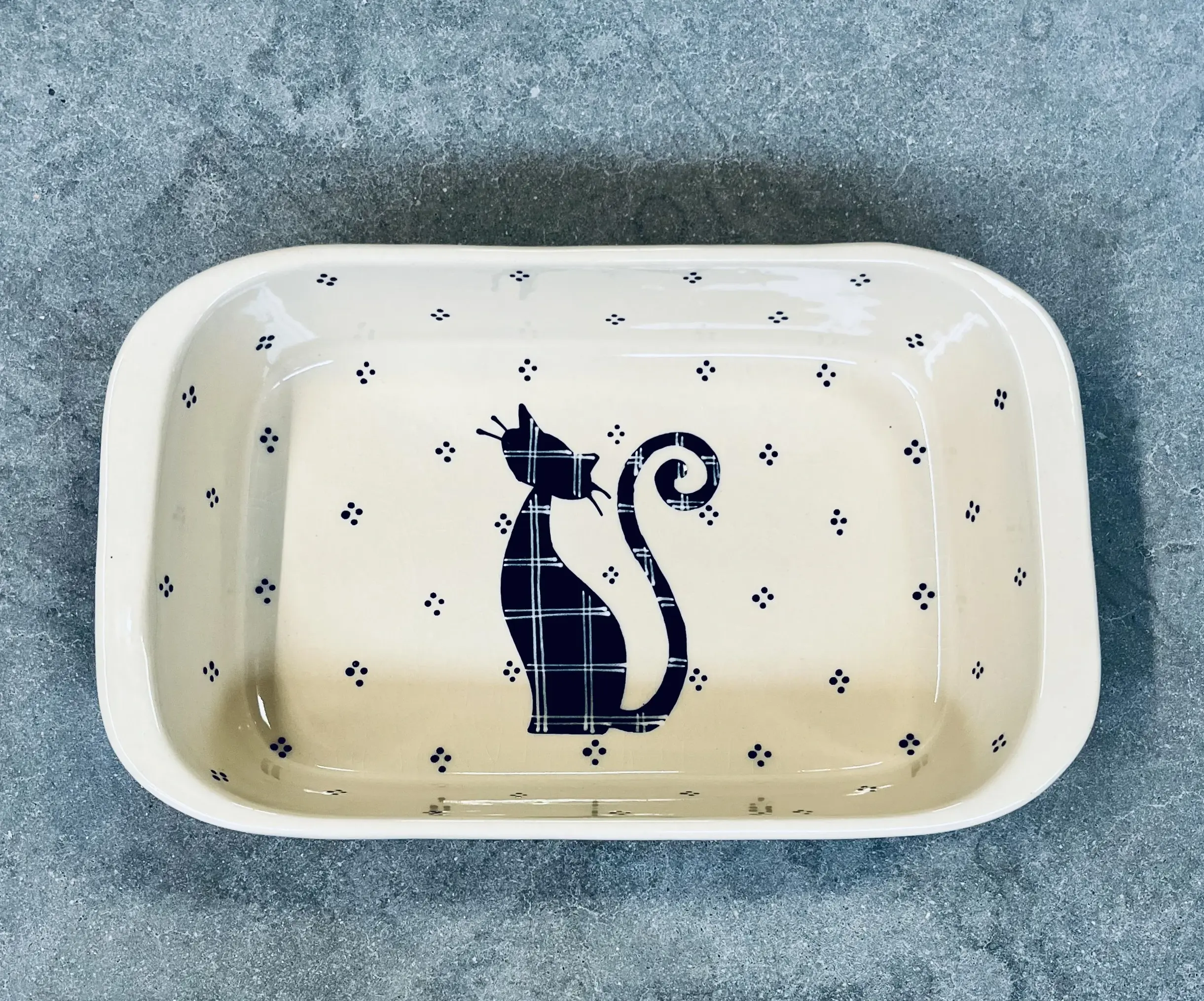 Plat rectangulaire chat noir